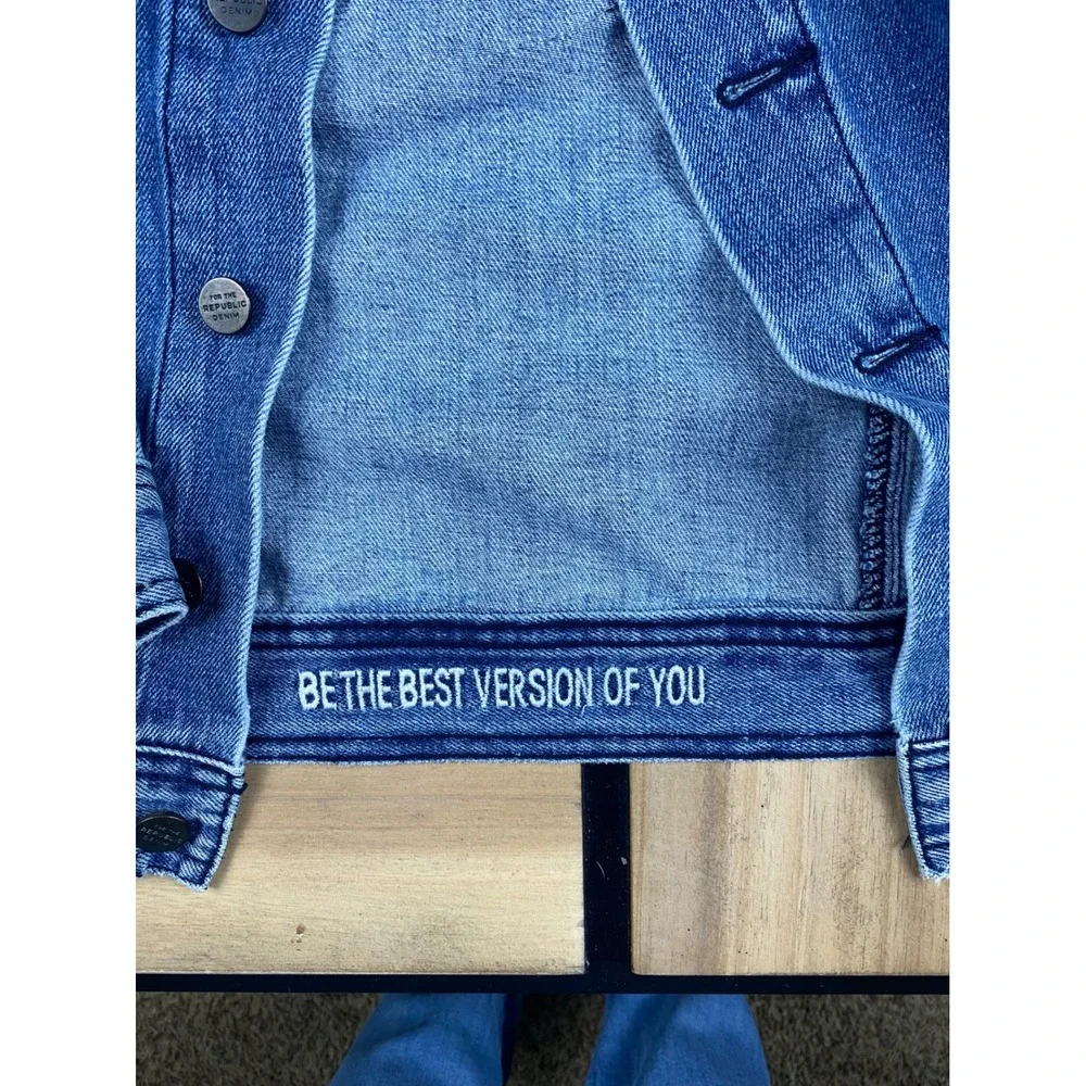 👖✨ FOR THE REPUBLIC Denim Jacket – Size M – 